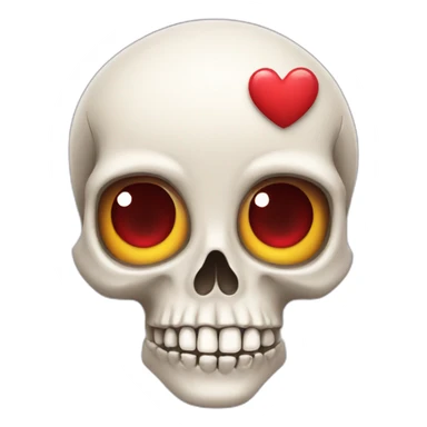 skull with heart eyes sticker