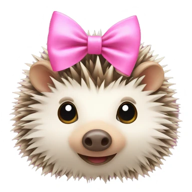hedgehog with a pink bow sticker