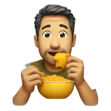 Man eating pooh sticker