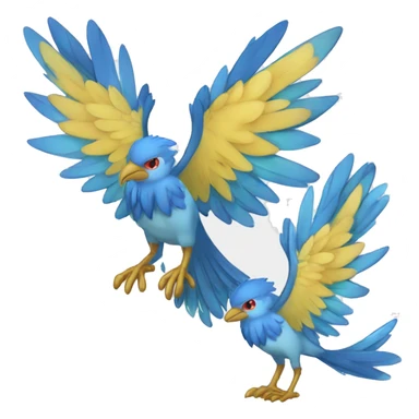 Edgy Fantasy legendary blue bird water-type-Hydro-Phoenix-avian Fakemon full body sticker