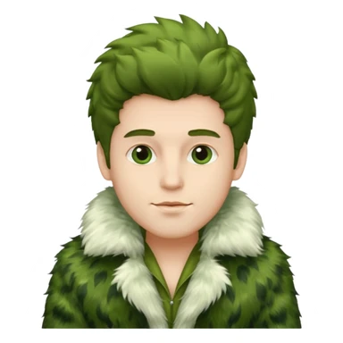 male in green fur coat  sticker