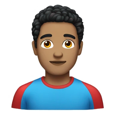 Guy with red t-shirt black hair light skin blue eye sticker