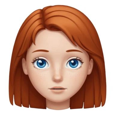 a girl with drown hair and blue eyes with freckles straight hair  sticker