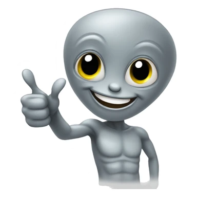  Happy gray alien giving a thumbs up sticker