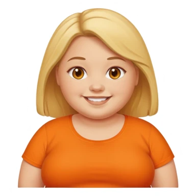 fat girl with orange shirt sticker