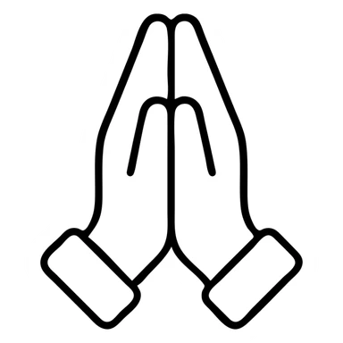 two hands together in a pleading gesture sticker