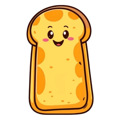 French bread with a happy face sticker
