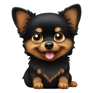 Black and brown pomchi with the phone sticker