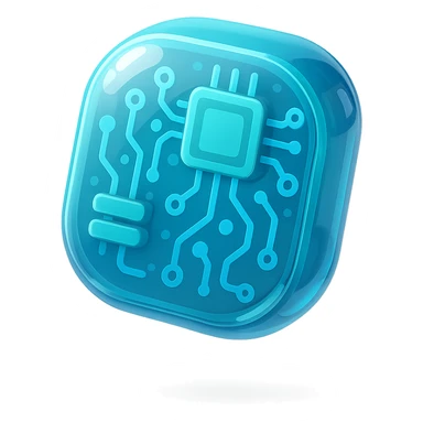 emoji of a cyber digital product, futuristic and tech-inspired sticker