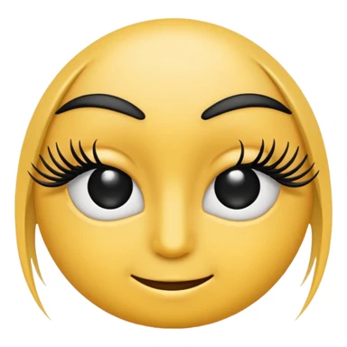 A 2d standard eyelash to hide passwords emoji sticker