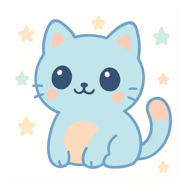 cute cat, simple and friendly style, adorable and charming sticker
