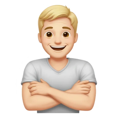 Arms crossed holding neck laughing guy sticker