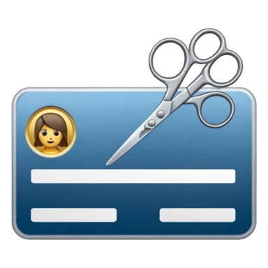 Scissors cutting military ID card in the middle front view sticker