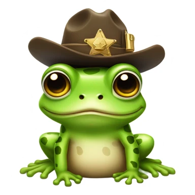 Really Cute frog with a sheriff badge and hat  sticker