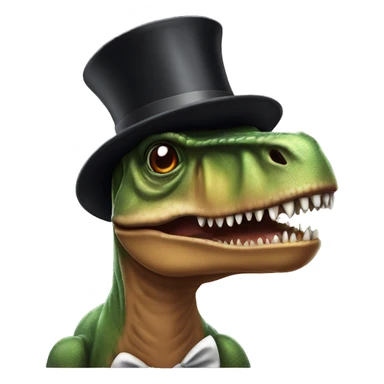 T rex in a top hat  sticker