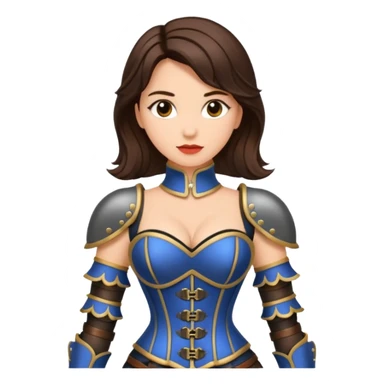 brunette woman with corset armour sticker