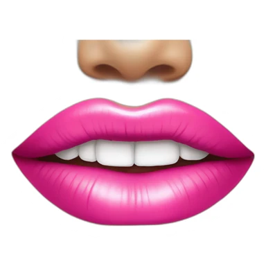 Pink lips, vision pro weared woman sticker