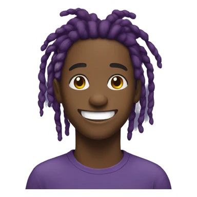 Young black man, purple dreadlocks, big smile  sticker