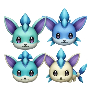 Meloetta-Noibat-Vaporeon-Dewott-Pokémon-Fakémon-creature sticker
