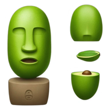 avocado moai statue sticker