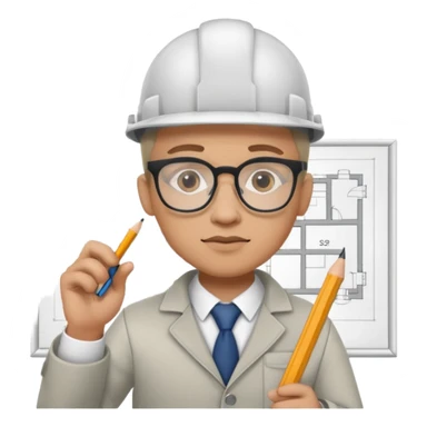 Architecter drawing a building plan sticker