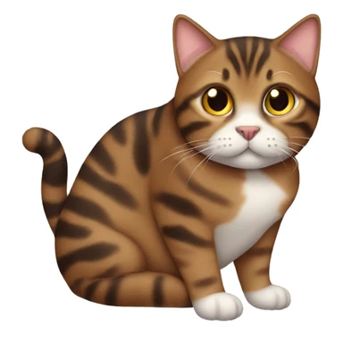 a fat brown tabby cat sticker