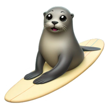 A seal on a surf board  sticker