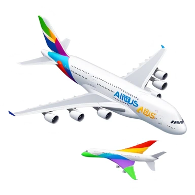 Airbus A380 - Airbus (Model Year: 2021) (Iconic colour: White with colorful tail) sticker