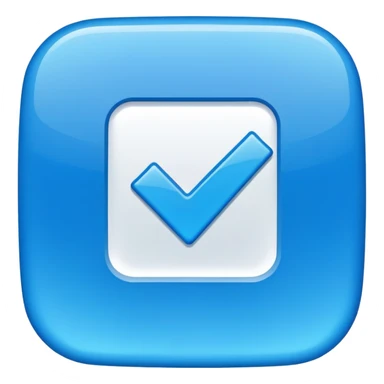 Check mark in blue box sticker