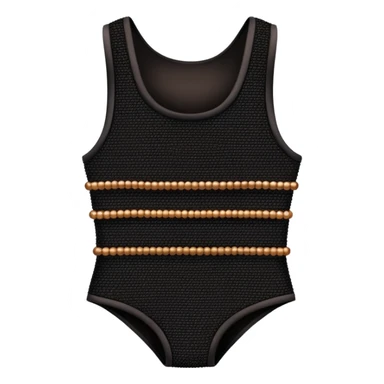 Black weaved tank top body suit with brown beads sticker