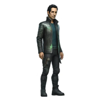 Ben Chaplin iridescent cyberpunk outfit full body sticker