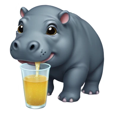 Pygmy hippo drinking sticker