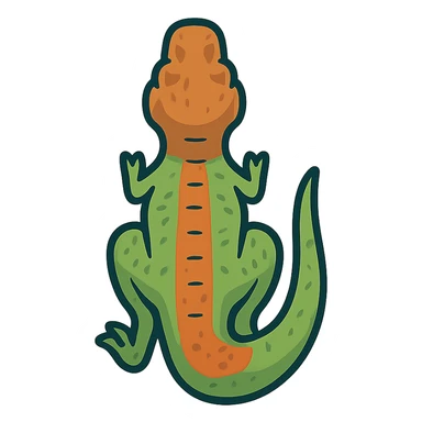 Top-down view of a T-Rex dinosaur, seen directly from above, with clear outlines and detailed texture, centered on a flat surface, bright lighting, sharp focus, no additional objects or features like wheels, stylized but realistic sticker
