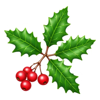 Single Christmas holly sticker