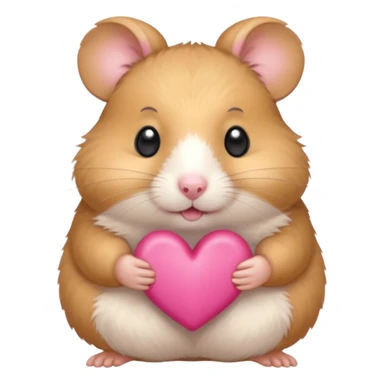 hamster eating pink heart sticker