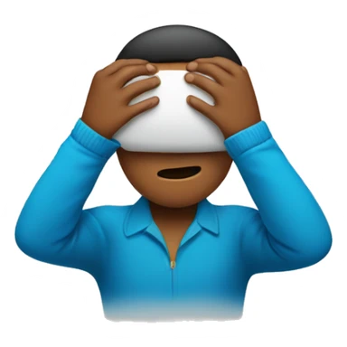 Person covering eyes with hands. Racket in other hand sticker