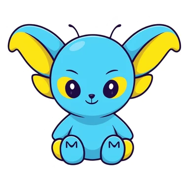 Stitch from Lilo and Stitch, cute blue alien with big ears sticker