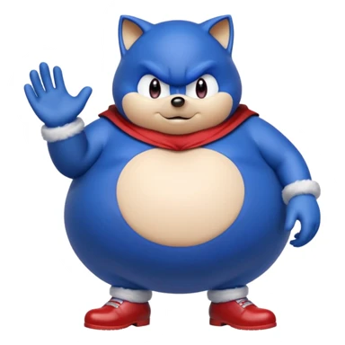 Sonic giant fat rotund belly sticker