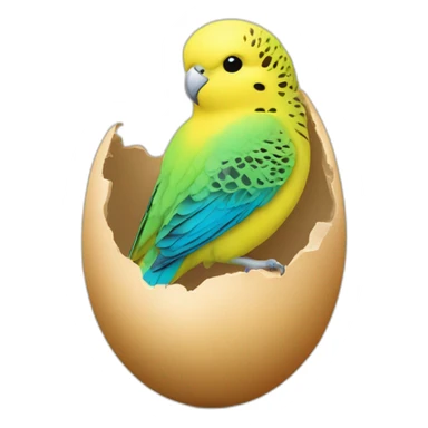 budgerigar in egg sticker