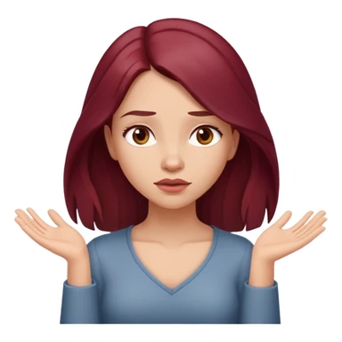 Beautiful long burgundy haired girl, shrugging shoulders sticker