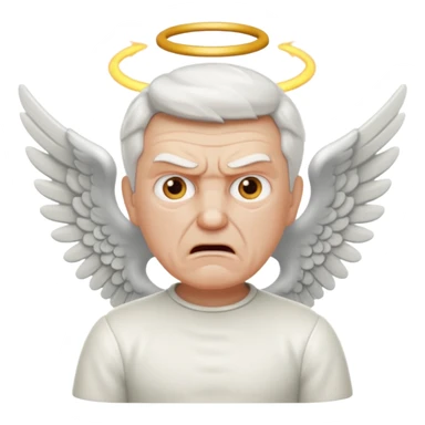 No real face angry older white male Italian animated angel I don't want a real face sticker