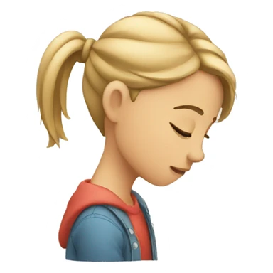 an girl tapping his head because of stress sticker