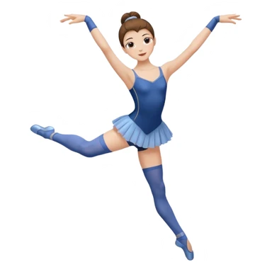 Ballet dancer in over the knee socks, leotard and long brown hair sticker