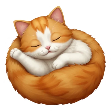 ginger and white small cat upside down with eyes closed sticker