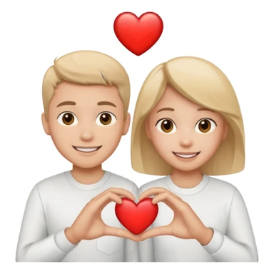 Создай очень счатливых 24 учиников показывающих сердечко в белой рубашке sticker