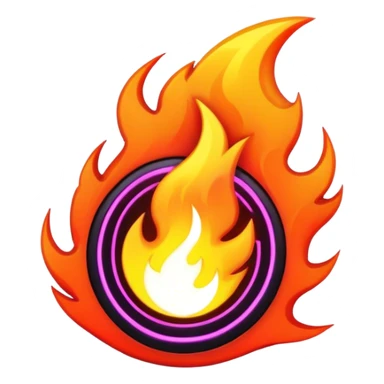 neon cyberpunk fire sticker