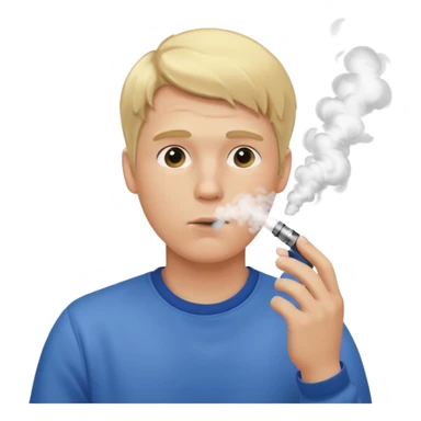 vaping male with blonde hair blowing vapor sticker
