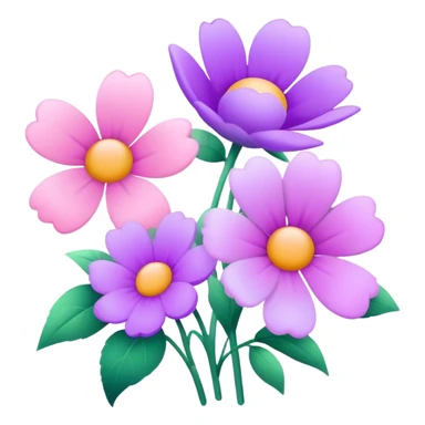 Light pink pastel purple gradients flowers sticker