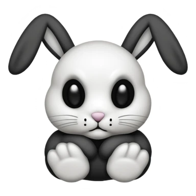 Emoji d'une peluche lapin a tete de mort sticker