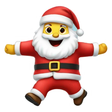 Santa jumping on trampoline sticker